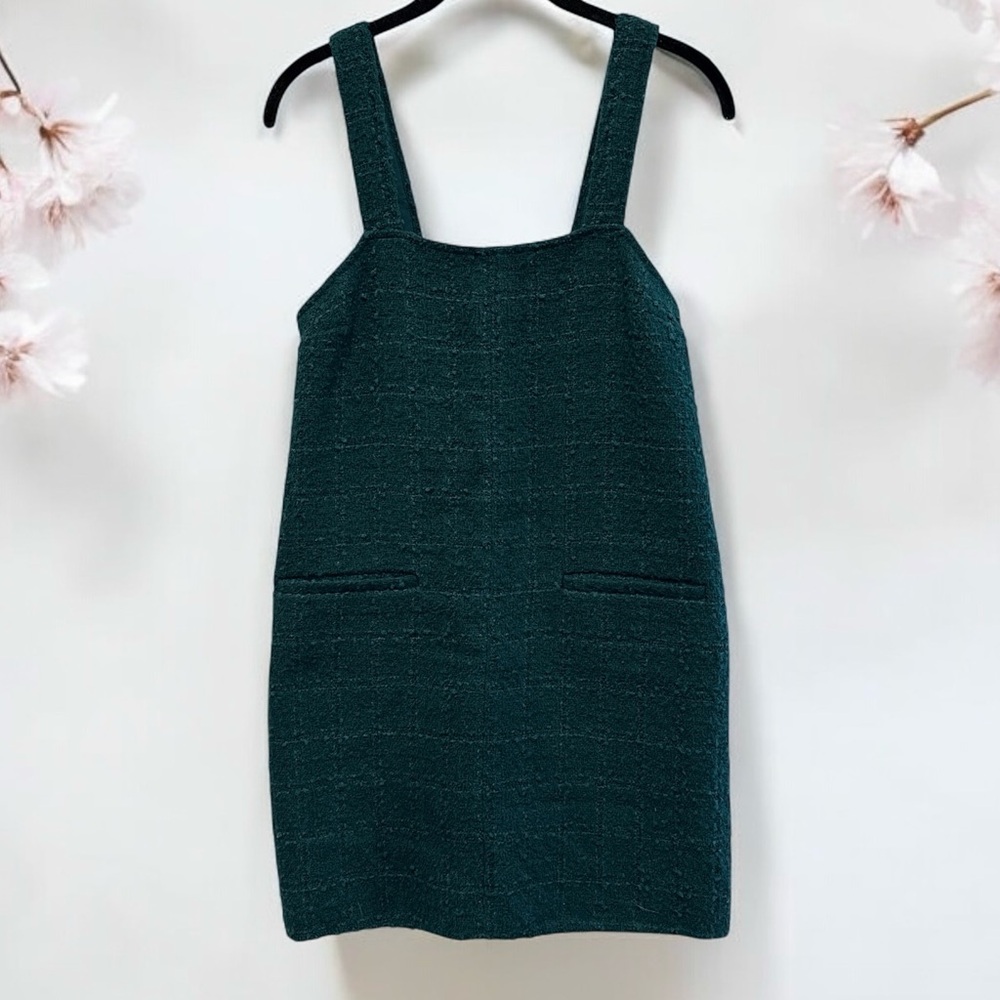 Abercrombie & Fitch green tweed shift dress women’s size XSP NWOT